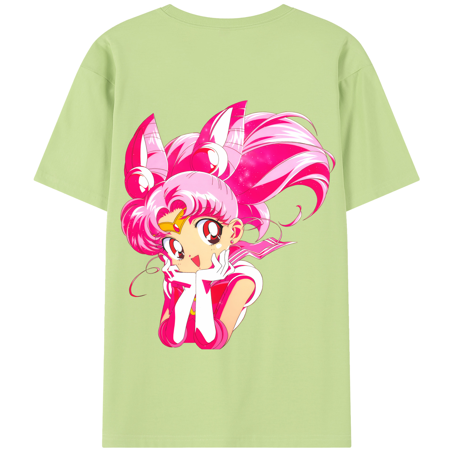 （画像用） 美少女戦士セーラームーン ちびうさ Sailor Moon Chibiusa Tsukino Usagi Small Lady Serenity 綿100％半袖Tシャツ（背面プリント）